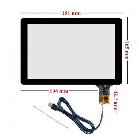 تاچ خازنی 10.1 اینچ 16:10 با درایور GT9271 قابلیت اتصال با 6 پین I2C و USB مدل STC-10198-3 - کویر الکترونیک تاچ خازنی 10.1 اینچ 16:10 با درایور GT9271 قابلیت اتصال با 6 پین I2C و USB مدل STC-10198-3 - کویر الکترونیک