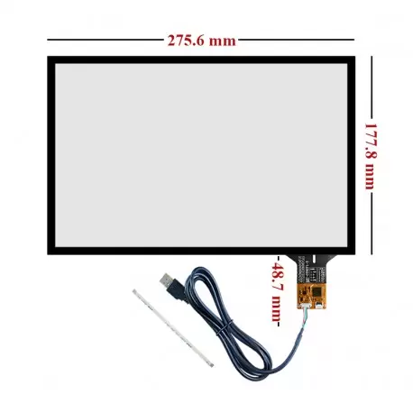 تاچ خازنی 12.1 اینچ با درایور GT9271 قابلیت اتصال با 6 پین I2C و USB مدل STC-12191 - کویر الکترونیک