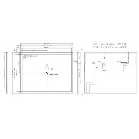 ال سی دی 12.1 اینج با کیفیت بالا و رزولوشن lcd 12.1 inch HC121IM50075-B25 -1024×768 s8 گرید +A - کویر الکترونیک 