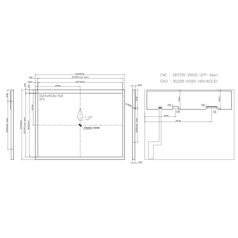 ال سی دی 12.1 اینج با کیفیت بالا و رزولوشن lcd 12.1 inch HC121IM50075-B25 -1024×768 s8 گرید +A - کویر الکترونیک 