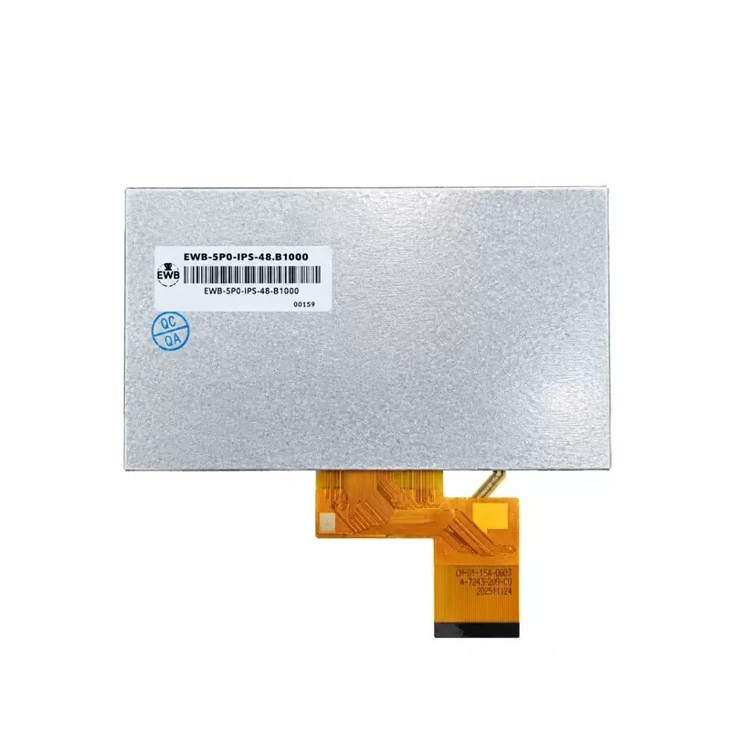 السیدی 5.0 اینچ بدون تاچ 800x480- TFT LCD5.0 inch  IPS  - GN05ZJGL1KN-05113L-RGB  40-16:10-B1000   - روشنایی بالا گرید +A.