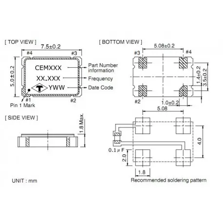 اسیلاتور 50 مگاهرتز./smd5032 محصول کویر الکترونیک